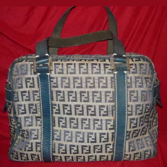 Fendi Handbags - Authentic Fendi Blue Zucca purse